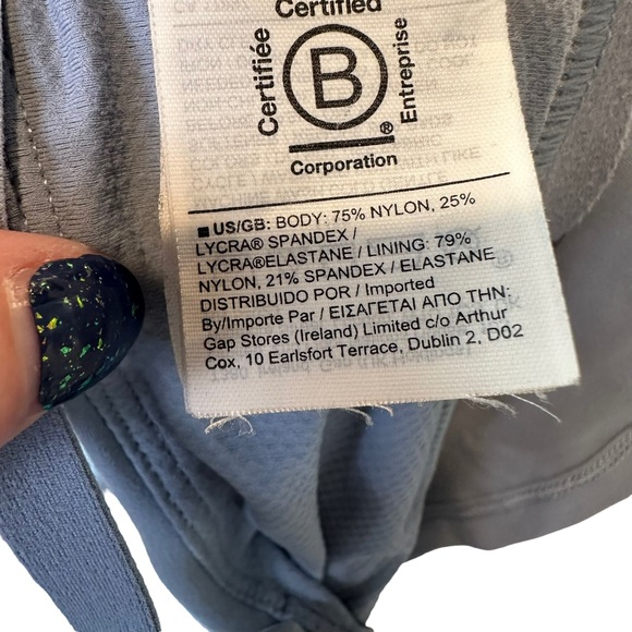 Athleta Cinch Longline Bra Womens Athletic Yoga Stretch Blue Extra Large - Picture 12 of 12